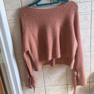 Light Pink Sweater with Pearls